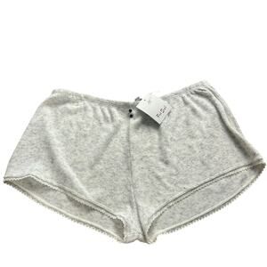 NWT Andine Ivory Multi Grey Soft Knit Cozy Shorts Size Large $75